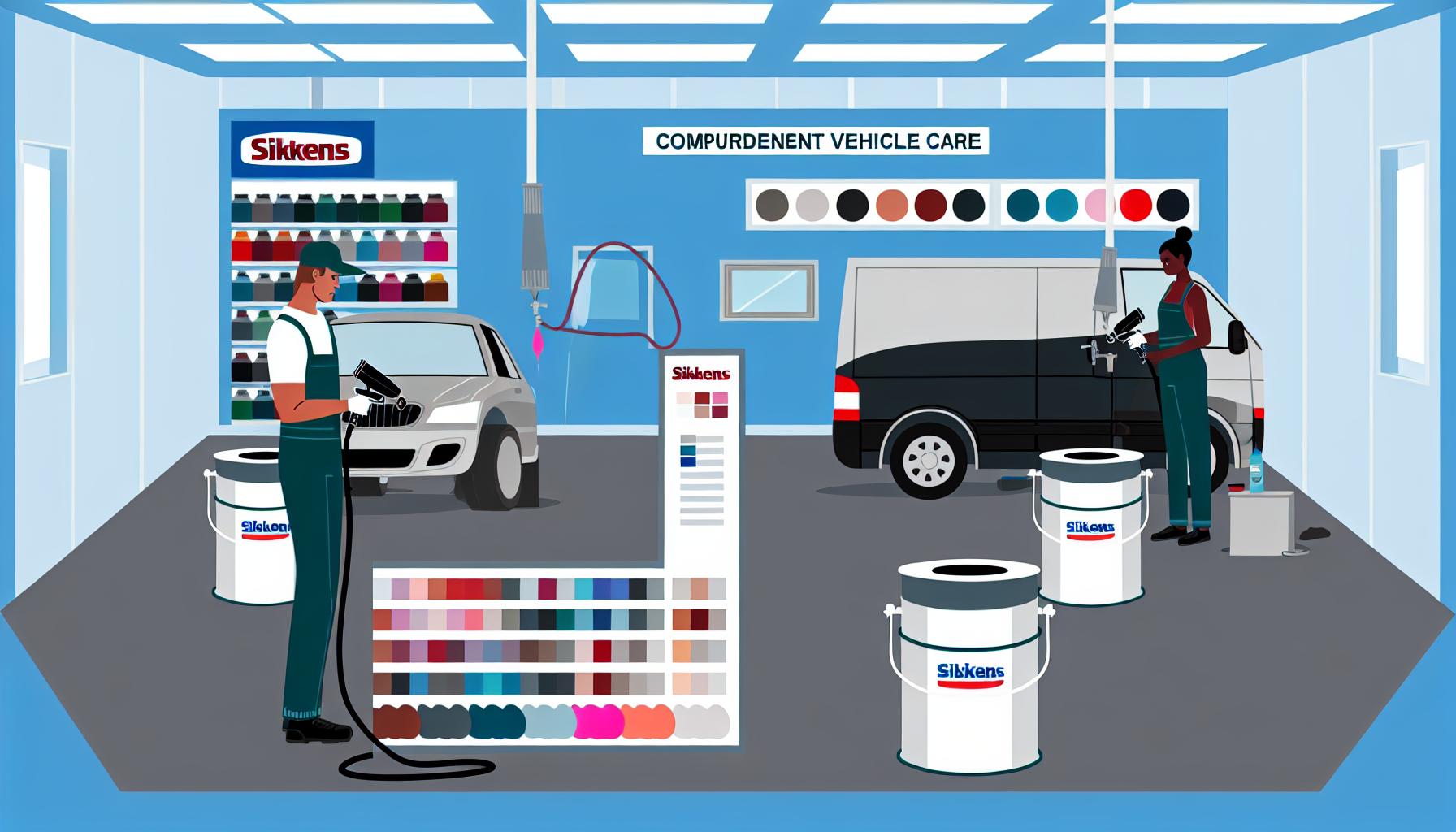 Illustration representing comprehensive vehicle care with sikkens coatings at independent paint supplies