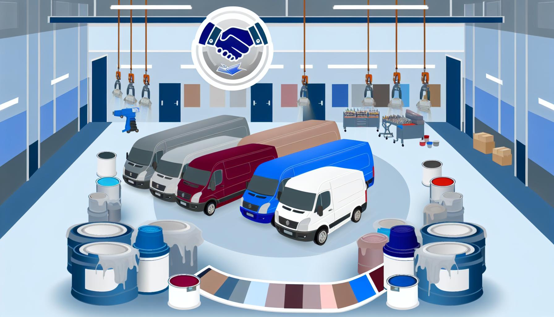 Illustration representing key criteria for selecting a trusted uk commercial vehicle body shop partner