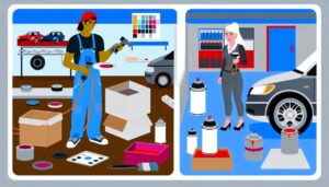Illustration representing diy vs. professional valeting: which is right for you?