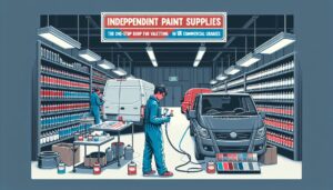 Illustration representing independent paint supplies: the one-stop shop for valeting products in uk commercial garages