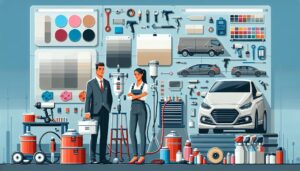 Illustration representing selecting the right accessories: applicators, pads, and more for busy garages