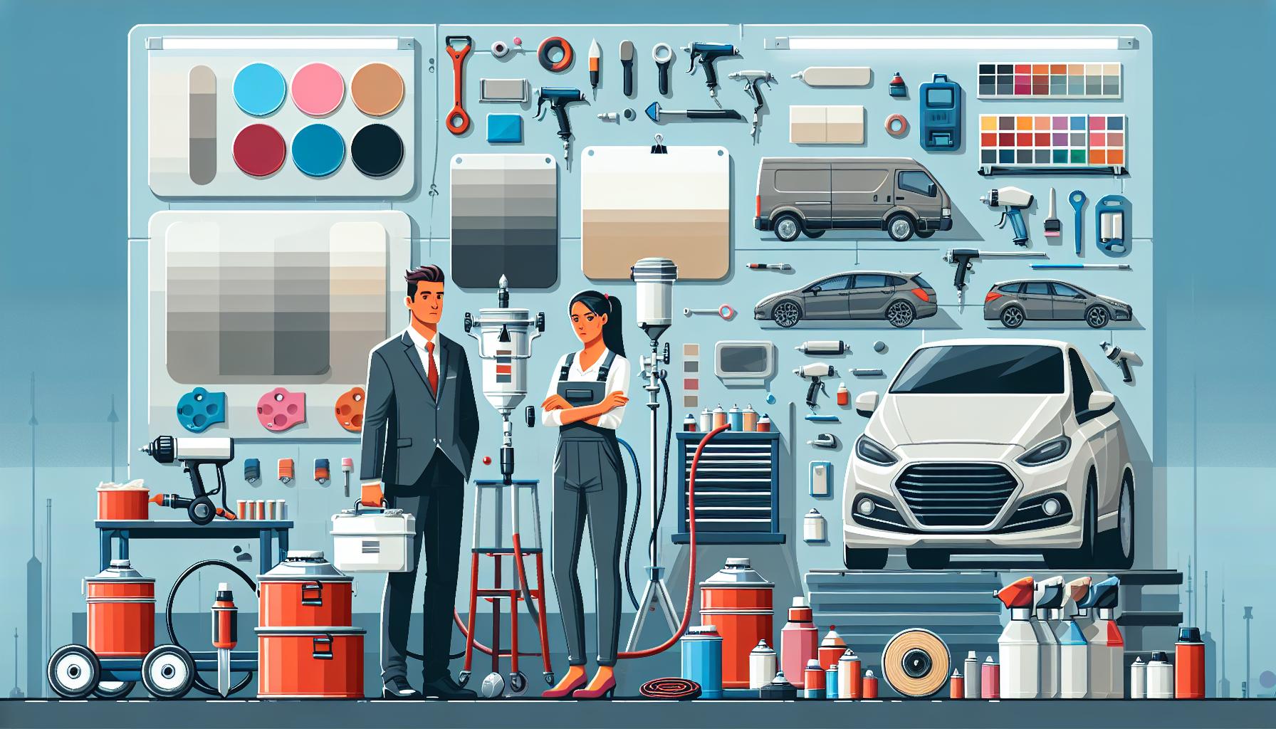 Illustration representing selecting the right accessories: applicators, pads, and more for busy garages