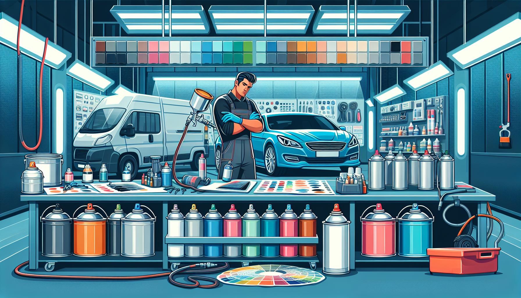 Illustration representing top valeting products every uk garage should stock for professional results