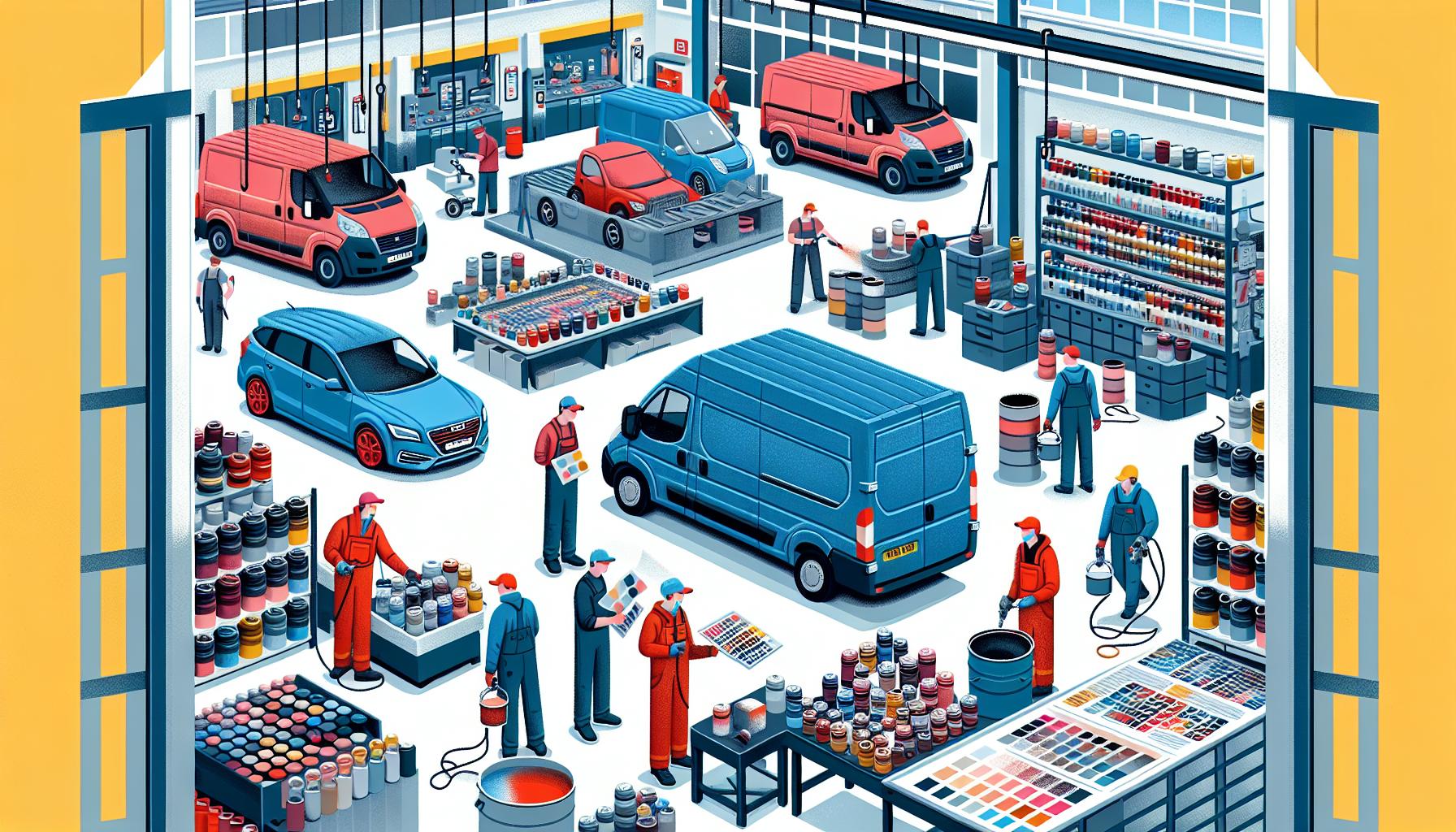 Illustration representing why uk garages rely on independent paint supplies for valeting needs
