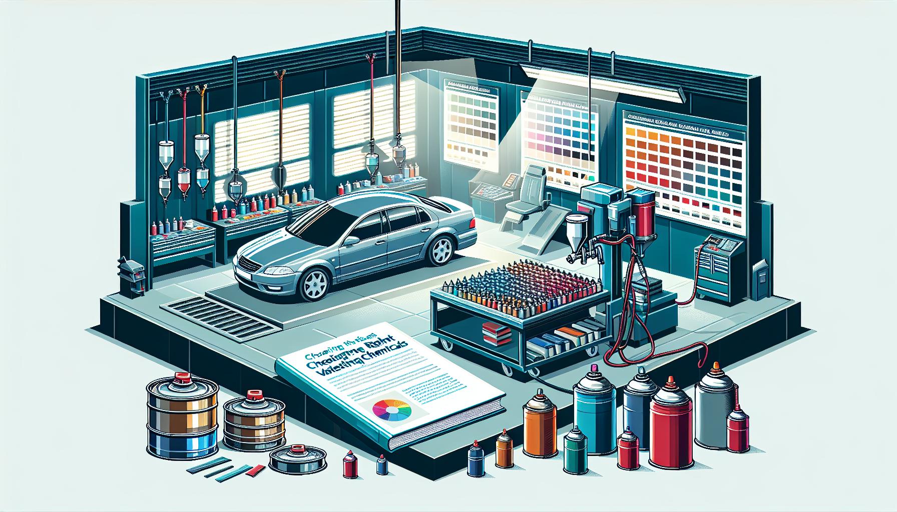 Illustration representing a complete guide to choosing the right valeting chemicals for your workshop