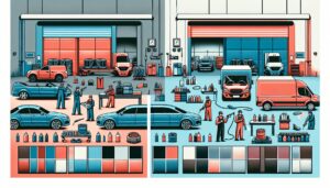 Illustration representing trade vs retail valeting products: what commercial garages really need