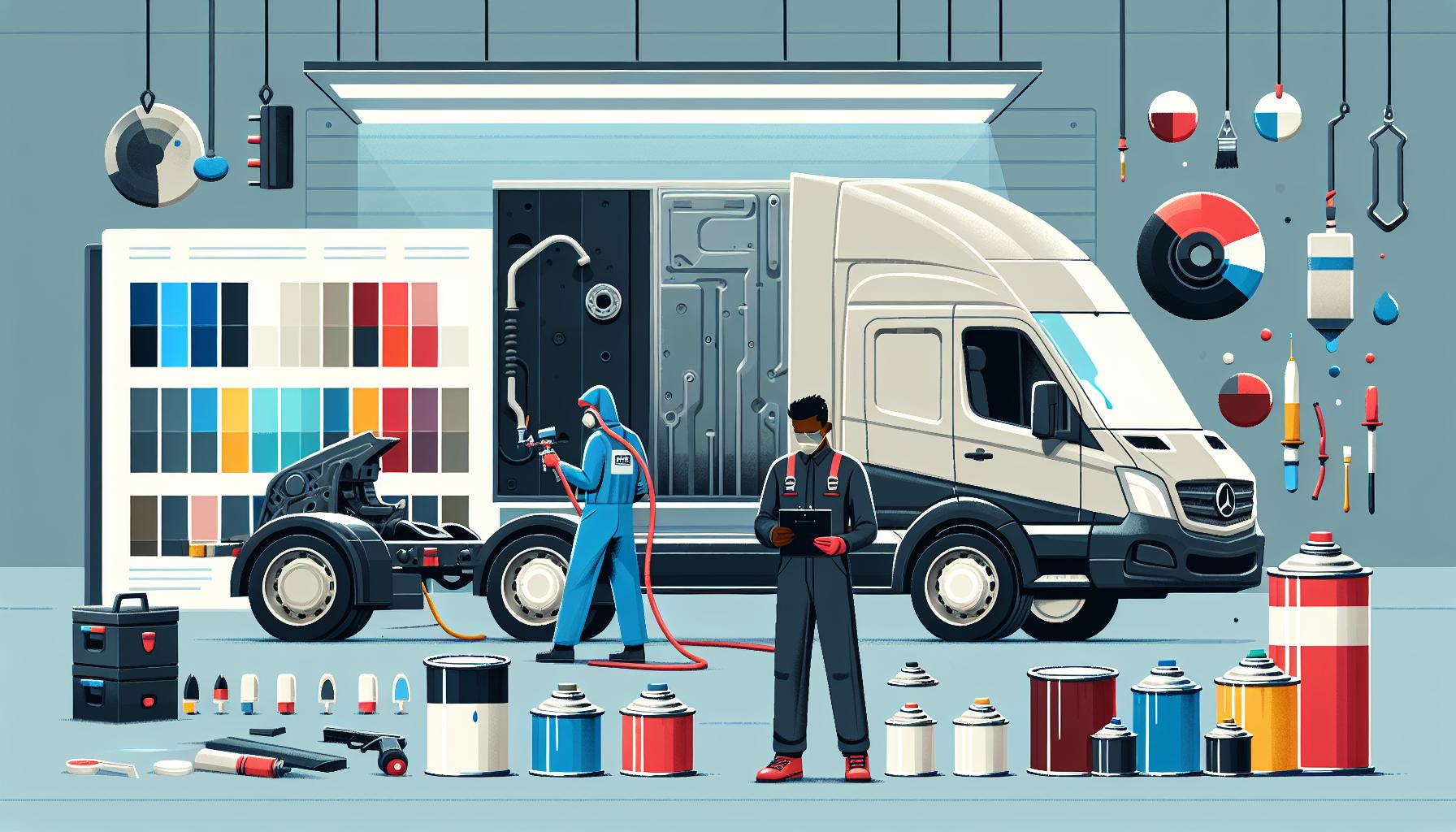 Illustration representing protecting commercial vehicles from the ground up: chassis paints and dtm coatings explained