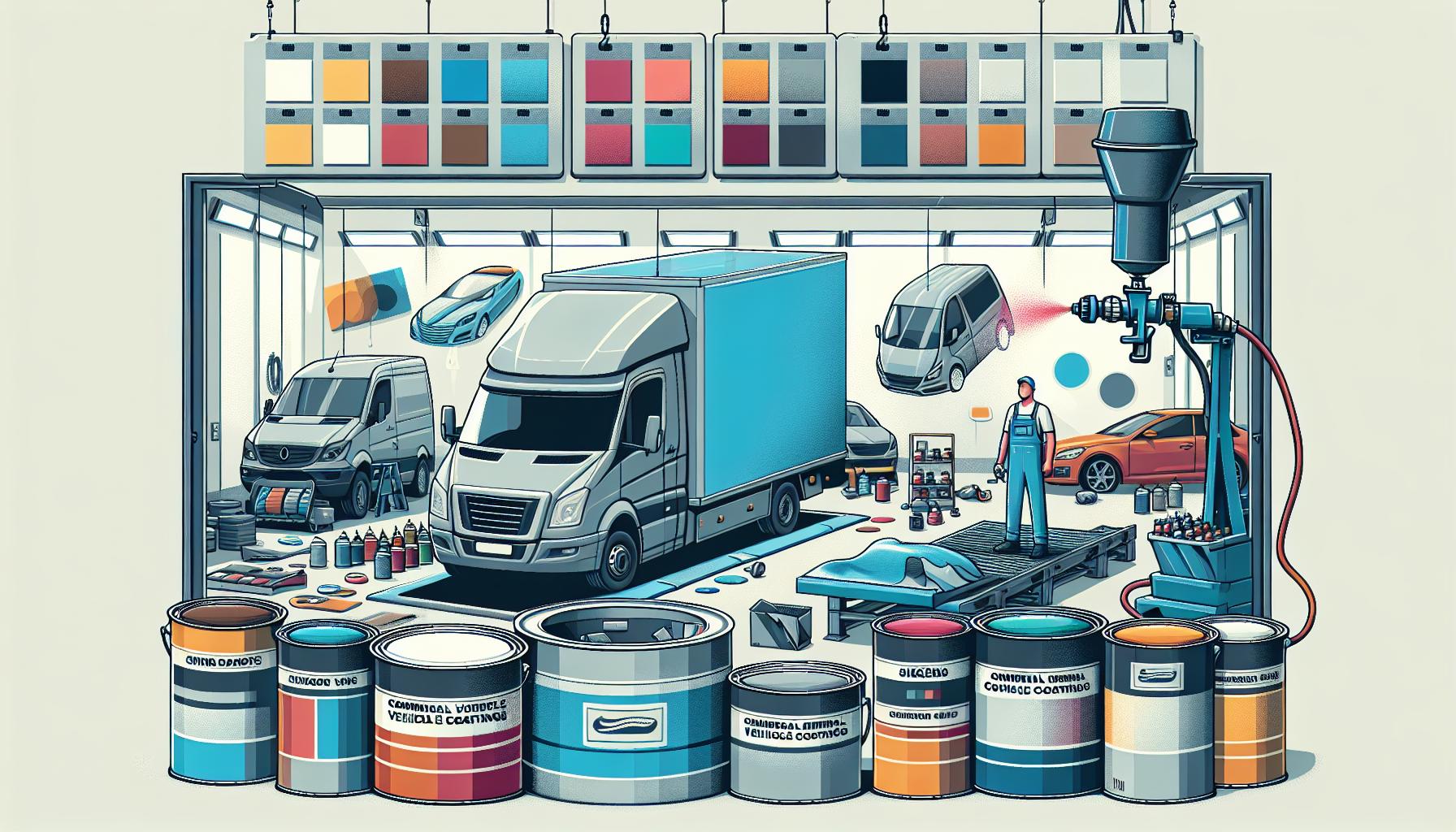 Illustration representing sikkens commercial vehicle coatings: premium performance for professional body shops
