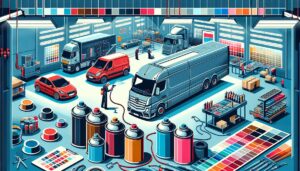 Illustration representing commercial vehicle paint supplies for vans, trucks and buses – how ips supports every sector