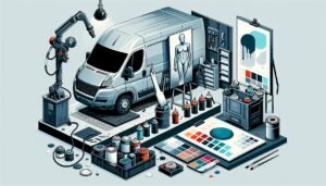 Illustration representing how to choose the right paint systems for commercial vehicles – a body shop buyer’s guide