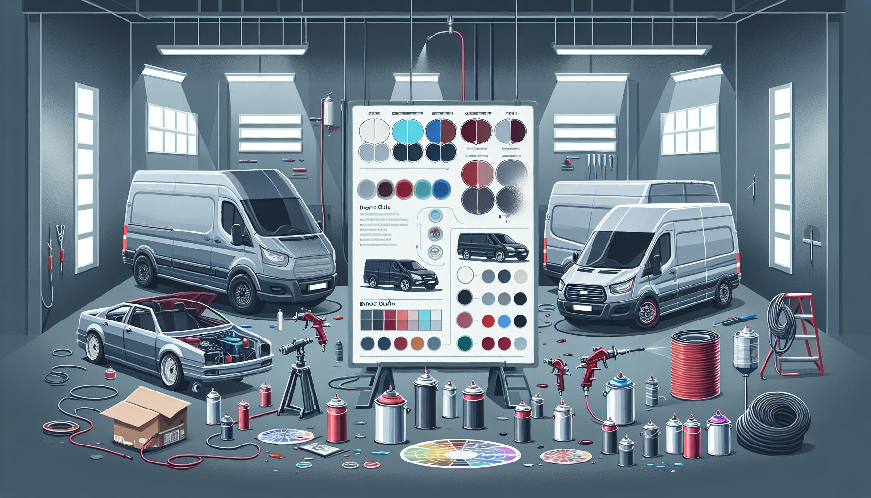 Illustration representing how to choose the right paint systems for commercial vehicles – a body shop buyer’s guide