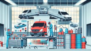 Illustration representing sikkens commercial vehicle paint systems: professional coatings for body shops and fleet refinishing